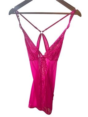 Hot Pink Lace Chemise lingerie